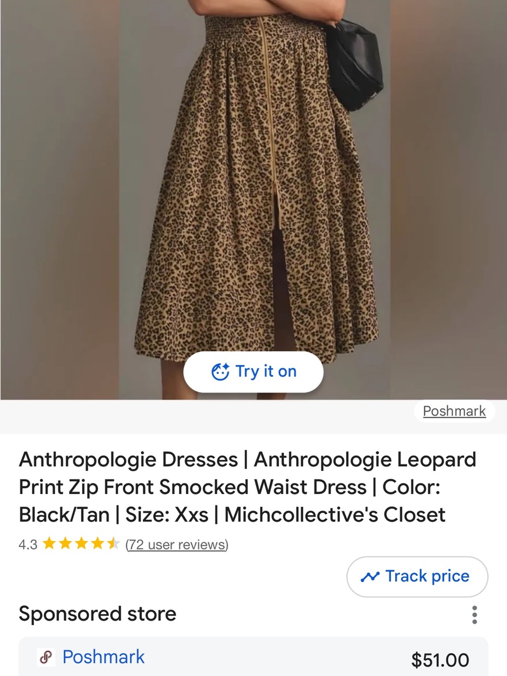 Sleeveless Leopard-Print Midi Dress in Brown - Picture 5 of 5